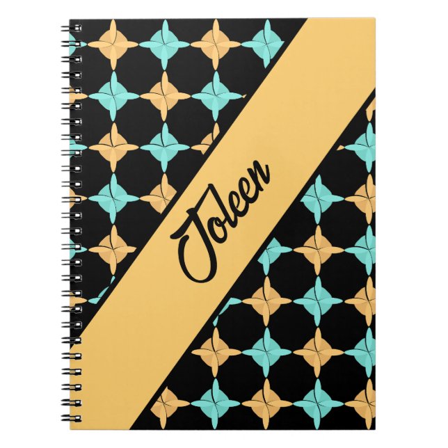 Personalised Colourful Pattern                  Notebook (Front)