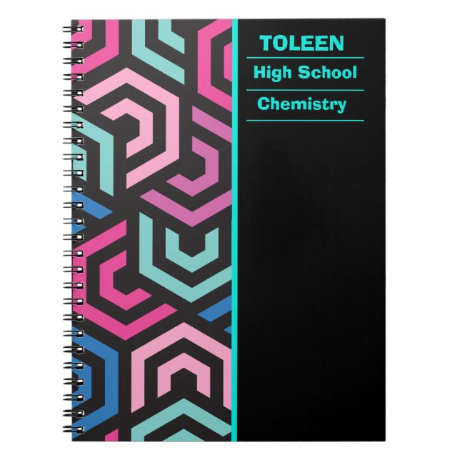 Personalised Colourful Pattern                  Notebook (Front)