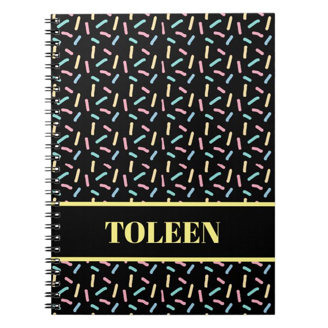 Personalised Colourful Pattern                 Notebook (Front)