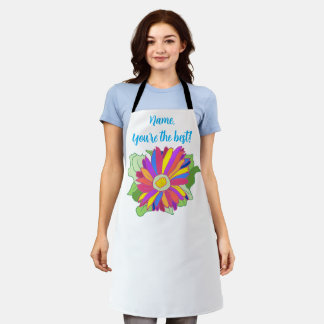 Personalised, Colourful Petals Sunflower Autograph Apron