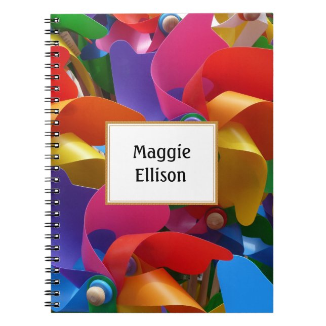 Personalised Colourful Pinwheel Notebook (Front)
