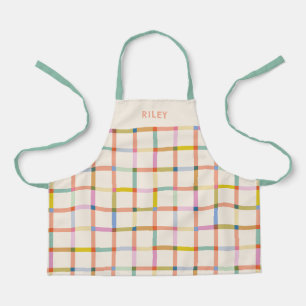 Personalised Colourful Plaid Apron