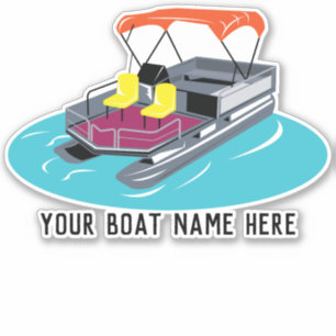 Personalised Colourful Pontoon Boat Decal Sticker