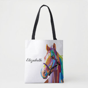 Personalised Colourful Pop Art Horse Tote Bag