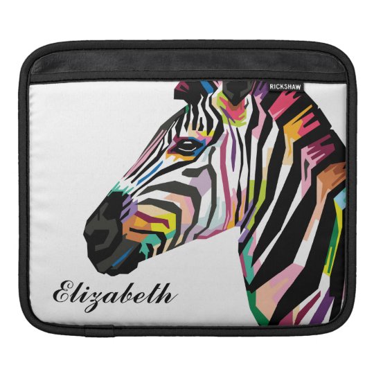Personalised Colourful Pop Art Zebra iPad Sleeve