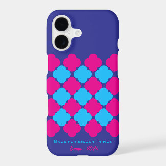 Personalised Colourful Quatrefoil  name Phone Case