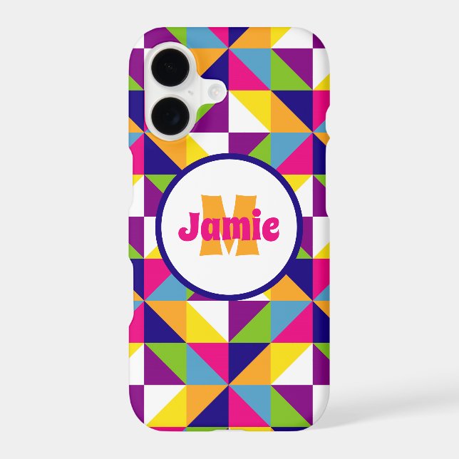 Personalised Colourful Quilted Look Triangles 2 (Back)