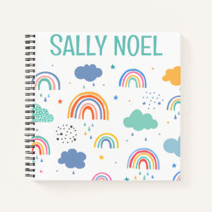 Personalised colourful rainbow notebook