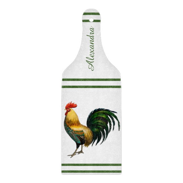 Personalised Colourful Rooster chicken  Cutting Board (Front)