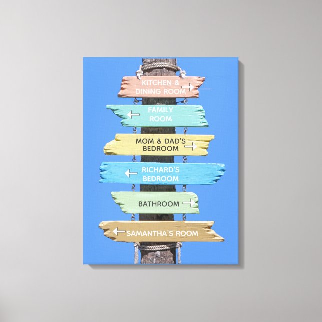 Personalised Colourful Rustic Beach Sign (Front)