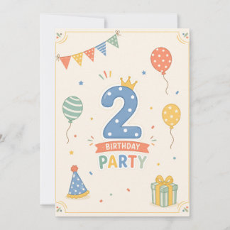 Personalised Colourful Second Birthday Party Fun