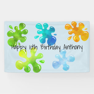 Personalised Colourful Slime Birthday Banner