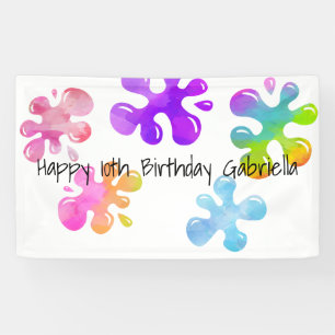 Personalised Colourful Slime Birthday Banner