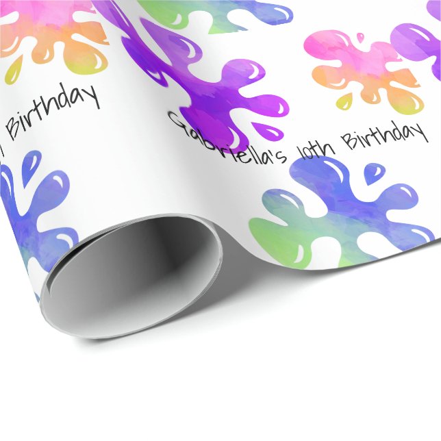 Personalised Colourful Slime Birthday Gift Wrap (Roll Corner)