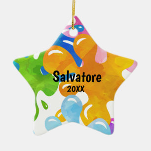 Personalised Colourful Slime Christmas Ornament