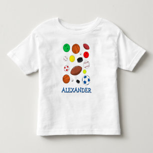 Personalised Colourful Sports Balls Toddler T-Shirt