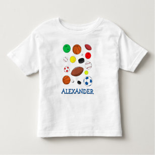 Personalised Colourful Sports Balls Toddler T-Shirt