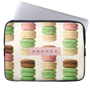 Personalised Colourful Stacked Macaron Pattern Laptop Sleeve
