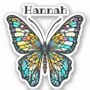 Personalised Colourful Stained Glass Butterfly