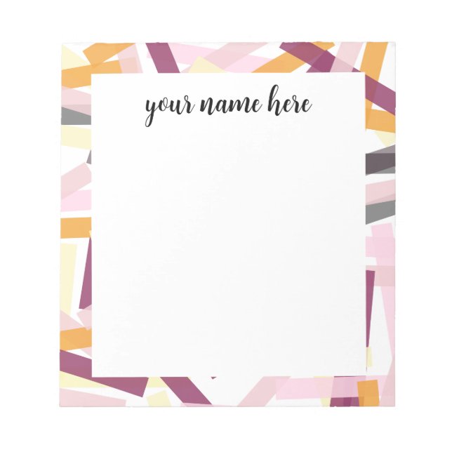 Personalised Colourful Stripes Notepad (Front)