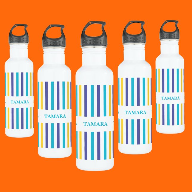 Personalised Colourful Stripes Pattern 710 Ml Water Bottle (Creator Uploaded)