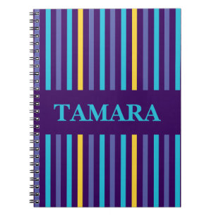 Personalised Colourful Stripes Pattern Notebook