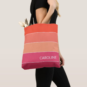 Personalised Colourful Summer Stripe Art Tote Bag