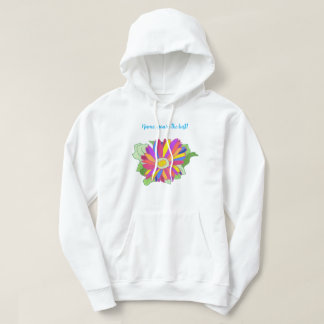 Personalised, Colourful Sunflower Petals Autograph Hoodie