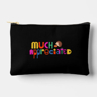 Personalised Colourful Thank you theme on black Accessory Pouch