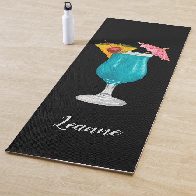 Personalised Colourful Tropical Drink Yoga Mat (In Situ)