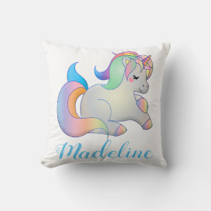 Personalised Colourful Unicorn Cushion