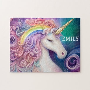 Personalised Colourful Unicorn Jigsaw Puzzle