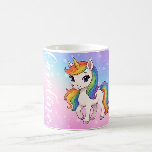 Personalised Colourful unicorn magic  Coffee Mug (Center)