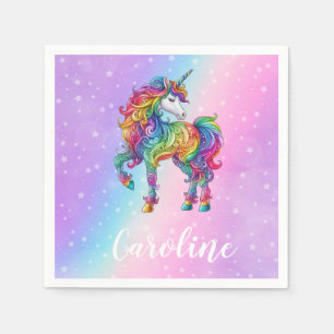 Personalised Colourful unicorn magic Napkin