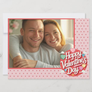 Personalised Colourful Valentine's day heart  Holiday Card