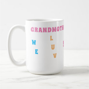 Personalised Colourful We Love You Grandmother Coffee Mug