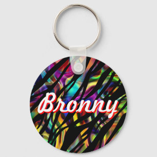 Personalised Colourful Zebra Design Keychain