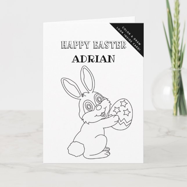 Personalised Colouring & Drawing Easter Activity  Holiday Card (Front)