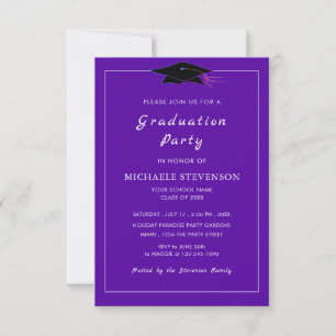 Personalised Colours and Font Graduation Invitatio Invitation