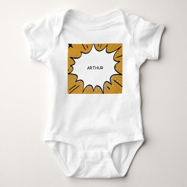 Personalised Comic Baby Bodysuit (Front)