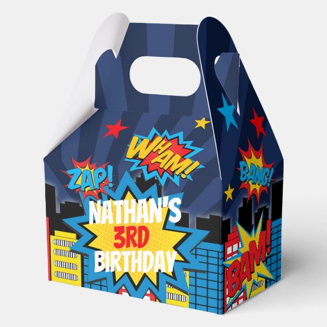 Personalised Comic Book Hero Party Boxes  (Front)