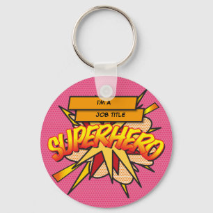 Personalised Comic Book Pop Art I'M A... SUPERHERO Key Ring