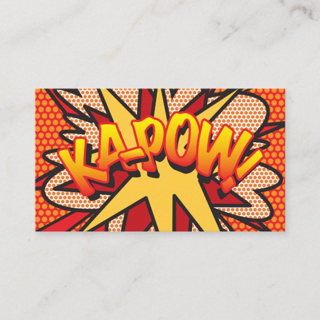 Personalised Comic Book Pop Art KA-POW! Business Card (Front)