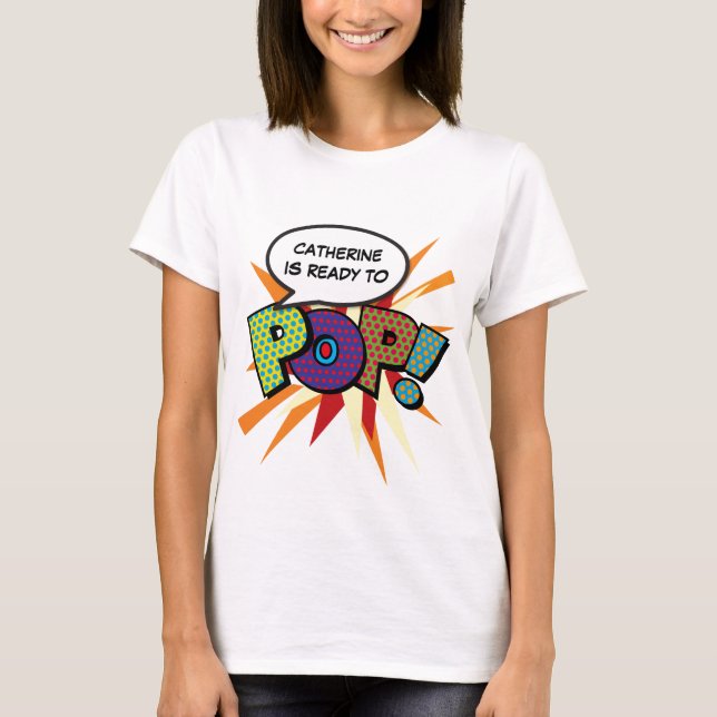 Personalised Comic Book Pop Art Ready to POP! T-Shirt (Front)