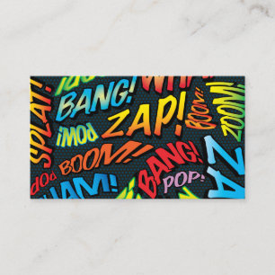 Personalised Comic Book Pop Art Sounds Business Card