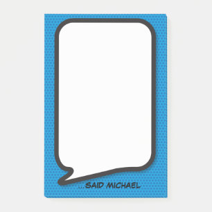 Personalised Comic Book Pop Art Speech Bubble Post-it Notes