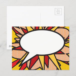 Personalised Comic Book Pop Art Speech Bubble Postcard