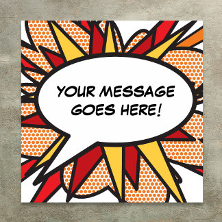 Personalised Comic Book Pop Art Speech Bubble Poster