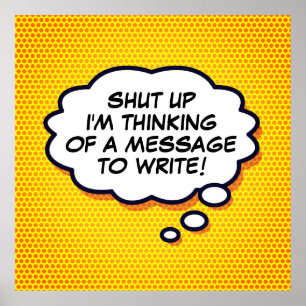 Personalised Comic Book Pop Art Think Bubble Poster