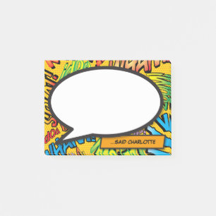 Personalised Comic Book Speech Bubble Fun Post-it Notes